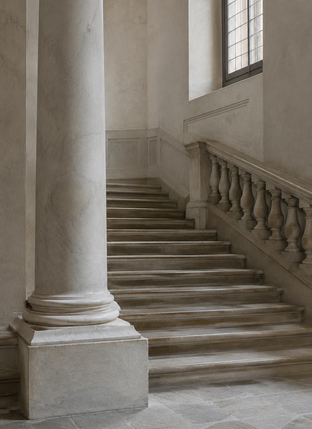 Marble column and staircase